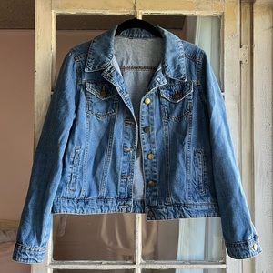 Blue Long Sleeve Button Down Denim Jacket